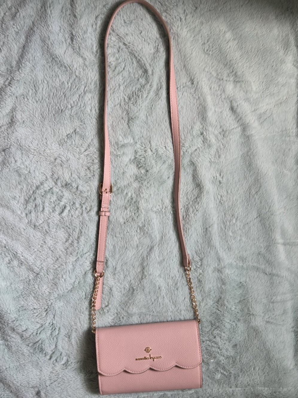 Nanette Lepore Ruthie Scallop Flap Wallet On A Chain in pink - Picture 2 of 9